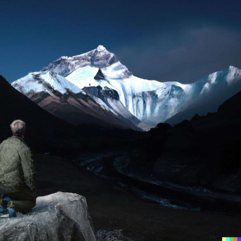 someone gazing at Mount Everest, photograph taken by Gregory Crewdson